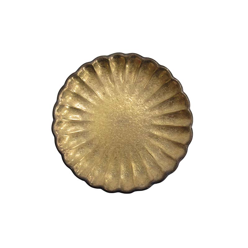 黒柚子金塗　菊小皿